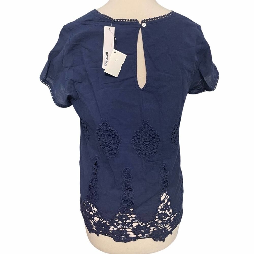 LAmade Donna Lace Keyhole Top Midnight Blue Medium - Picture 2 of 12